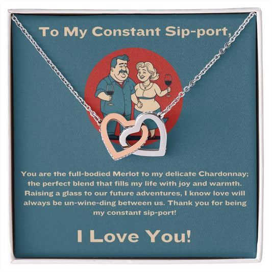 My Constant Sip-port - Interlocking Hearts Necklace