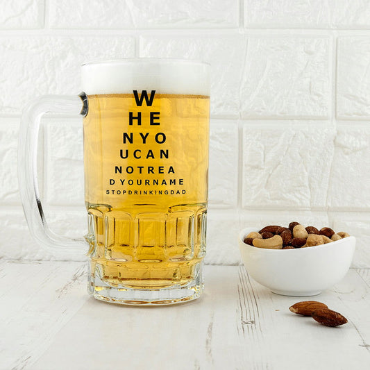 Opticians Chart Beer Glass Tankard