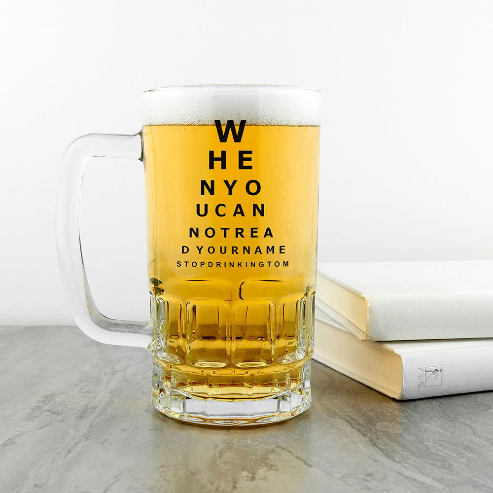 Opticians Chart Beer Glass Tankard - Lovesakes