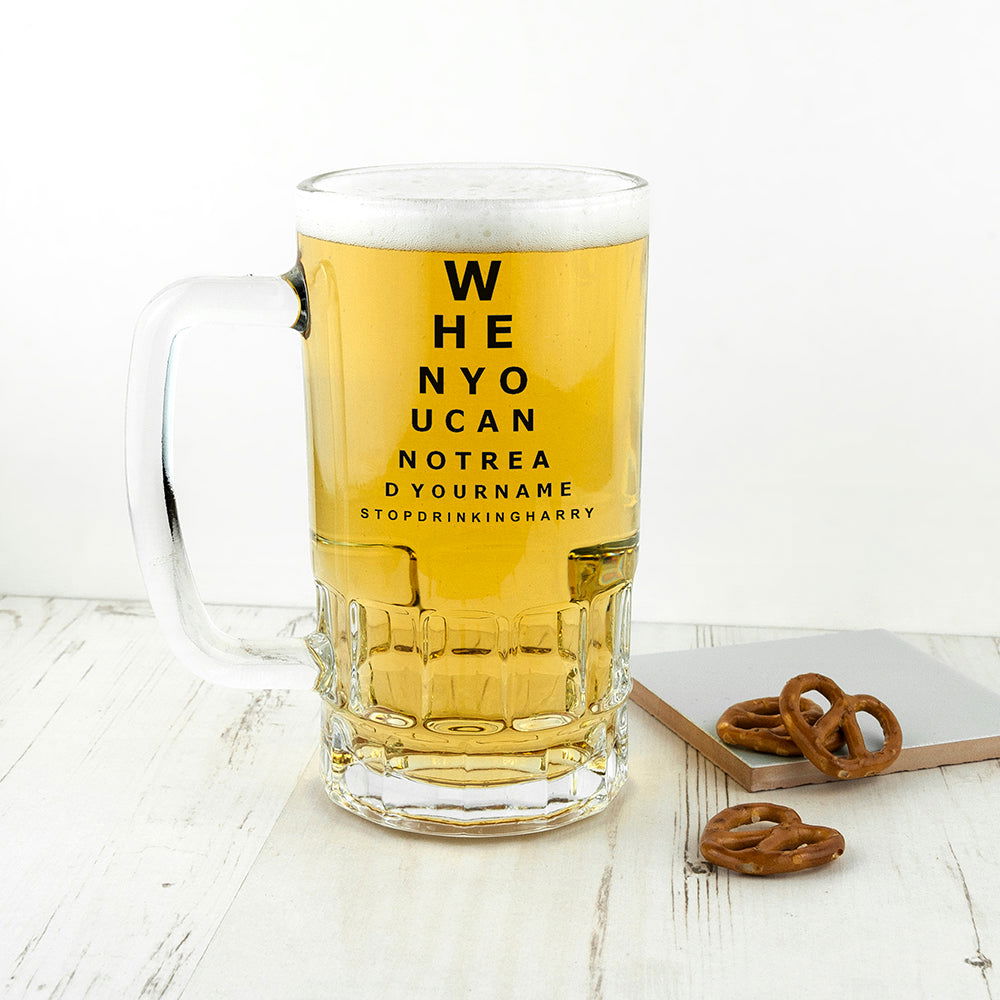 Opticians Chart Beer Glass Tankard - Lovesakes