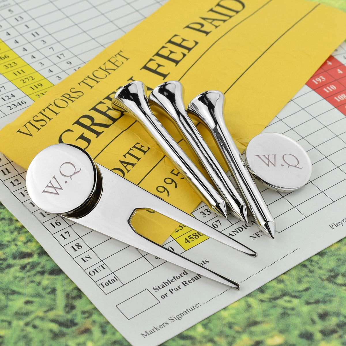 Personalized Silver Plated Golf Tee Gift Set - GiftsofaKind