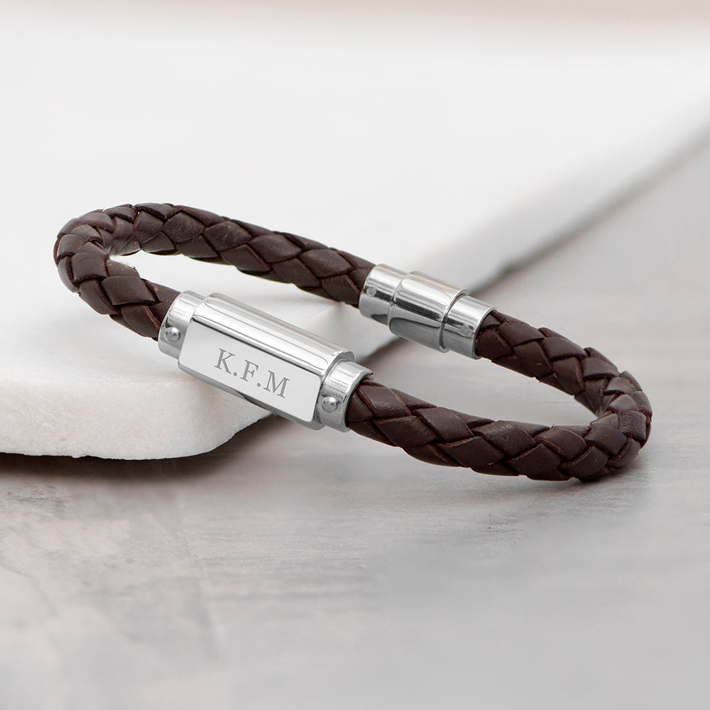 Personalized Men's Bracelets - Personalized Luxury Men's Leather Bracelet 