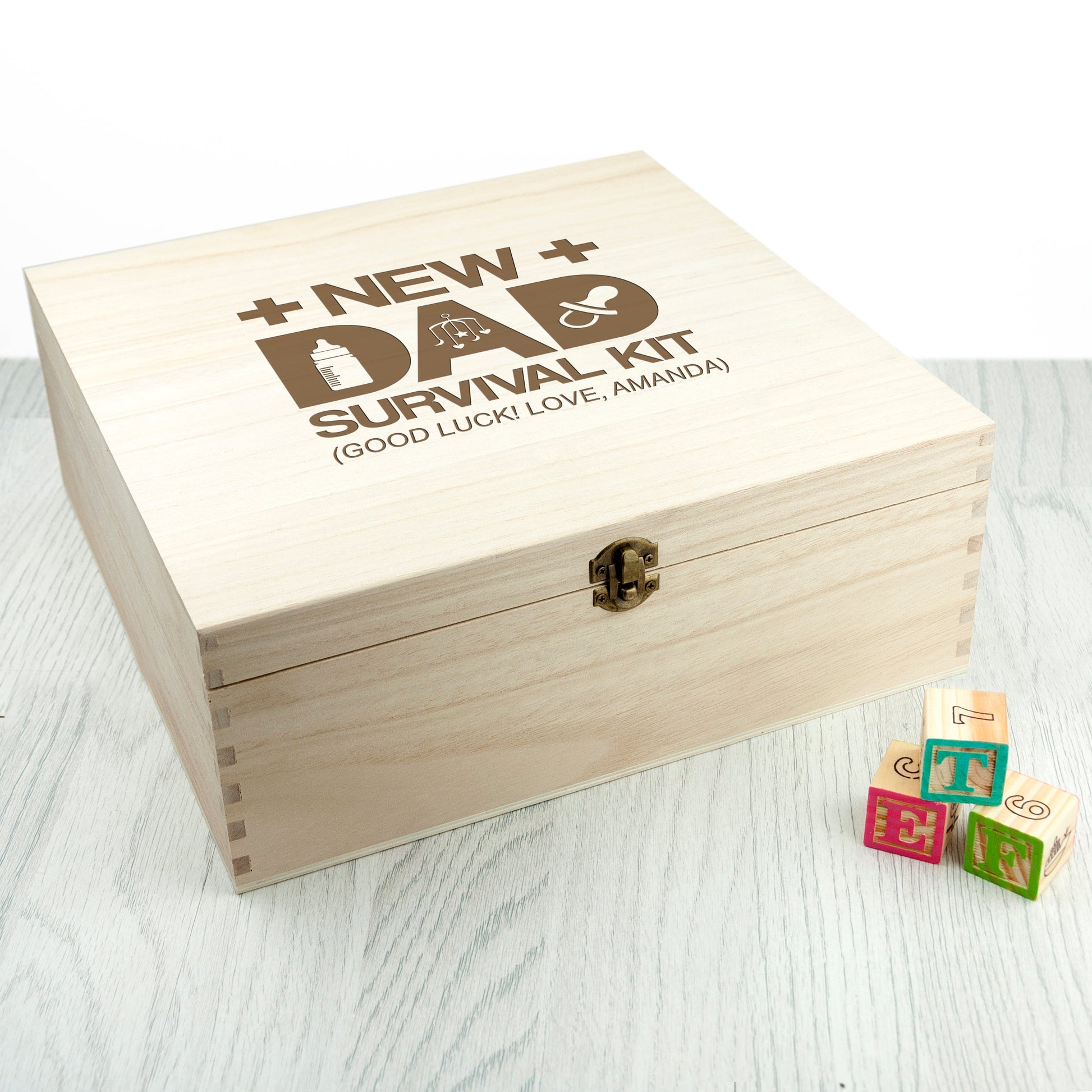 Personalized Boxes for Dad - Personalized Fill Your Own New Dad Survival Box 