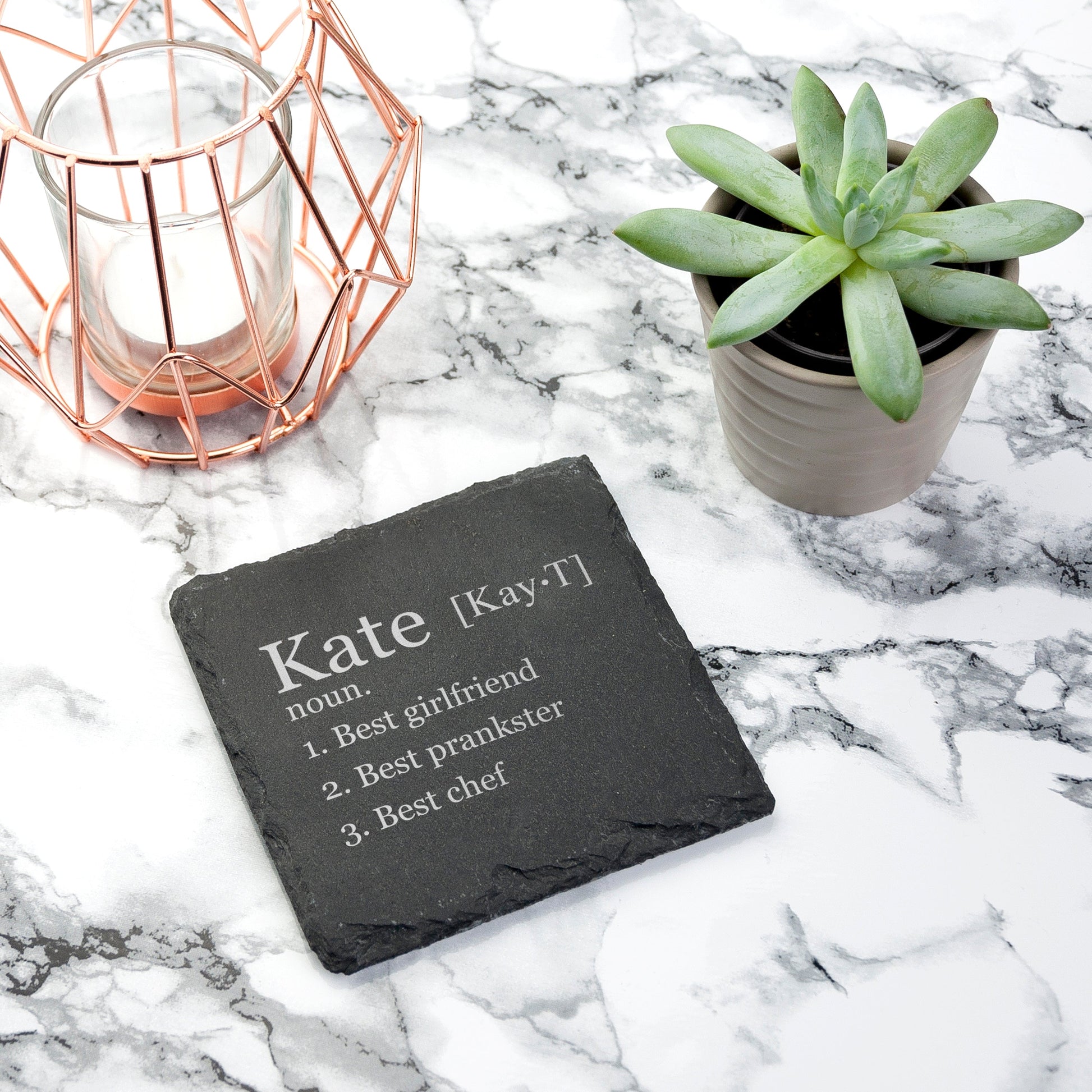 Personalized Keepsakes - Personalized Definition Square Slate Keepsake Coaster 