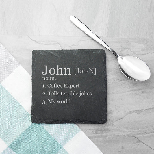 Personalized Definition Square Slate Keepsake Coaster