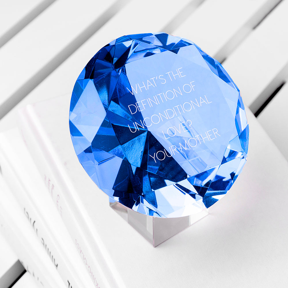 Personalized Blue Diamond Paper Weight - GiftsofaKind