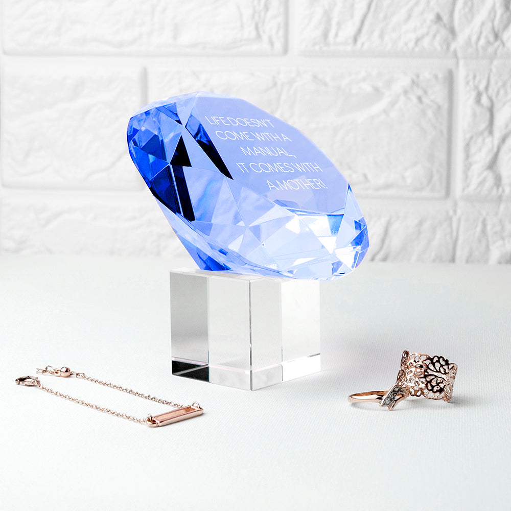 Personalized Blue Diamond Paper Weight - GiftsofaKind