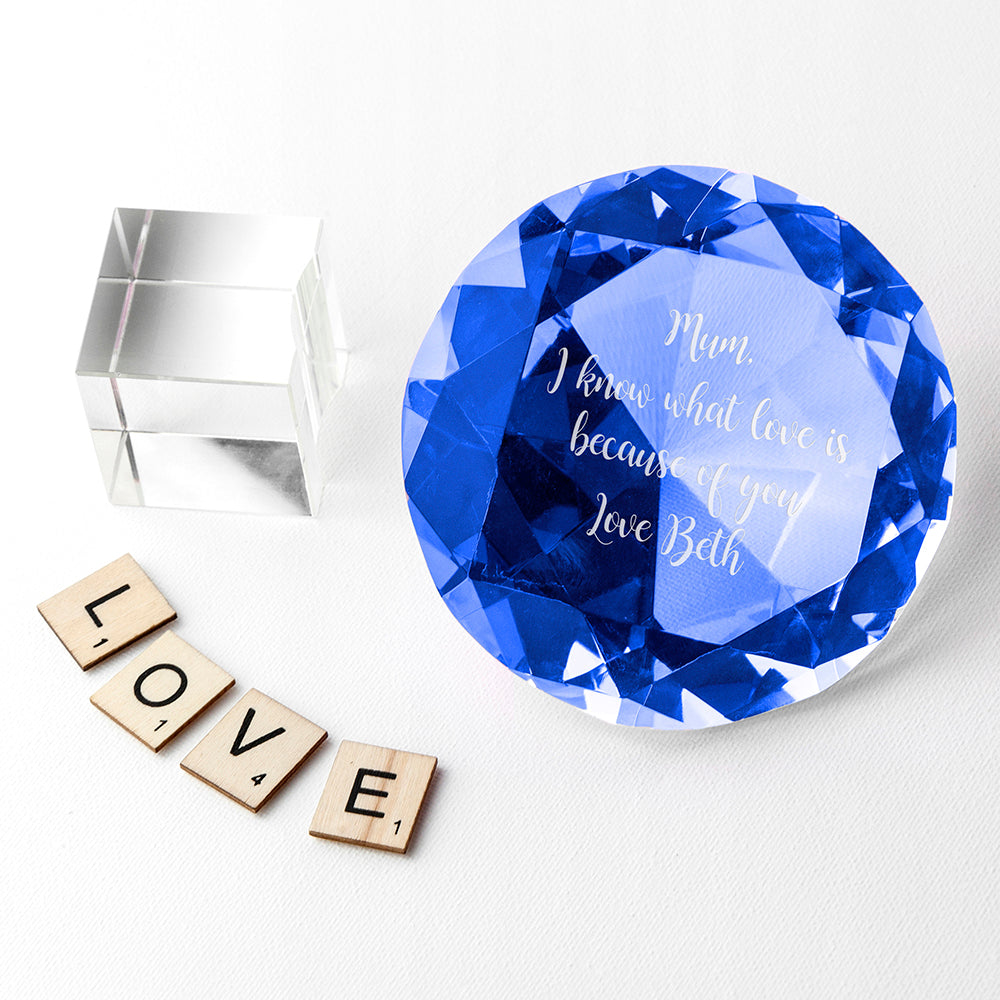 Personalized Blue Diamond Paper Weight - GiftsofaKind