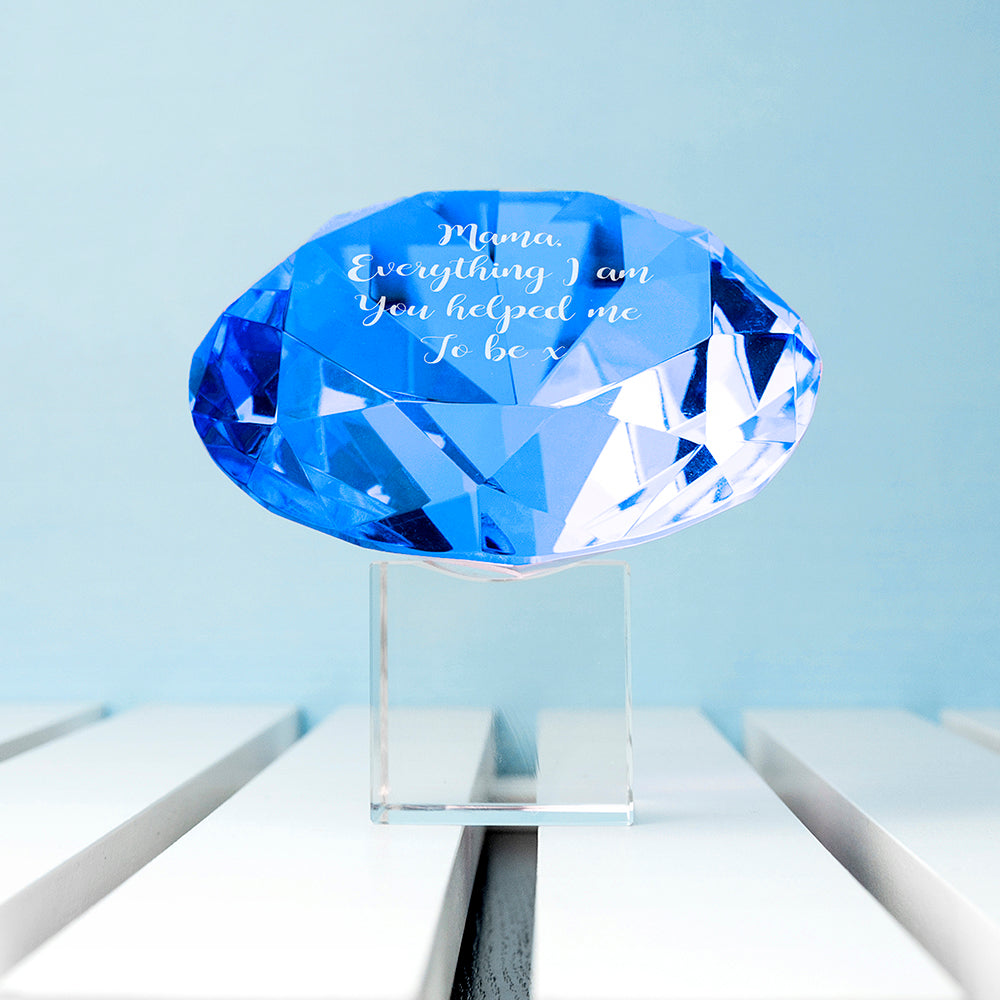 Personalized Blue Diamond Paper Weight - GiftsofaKind