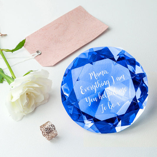 Personalized Blue Diamond Paper Weight