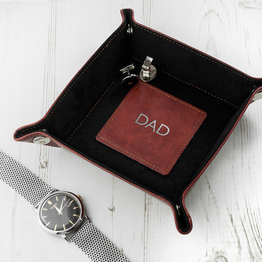 Personalized Dad's Luxury Brown Valet Tray