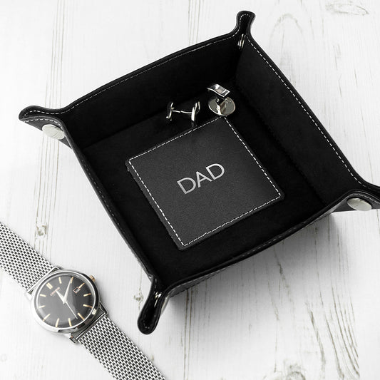 Personalized Dad's Luxury Black Valet Tray