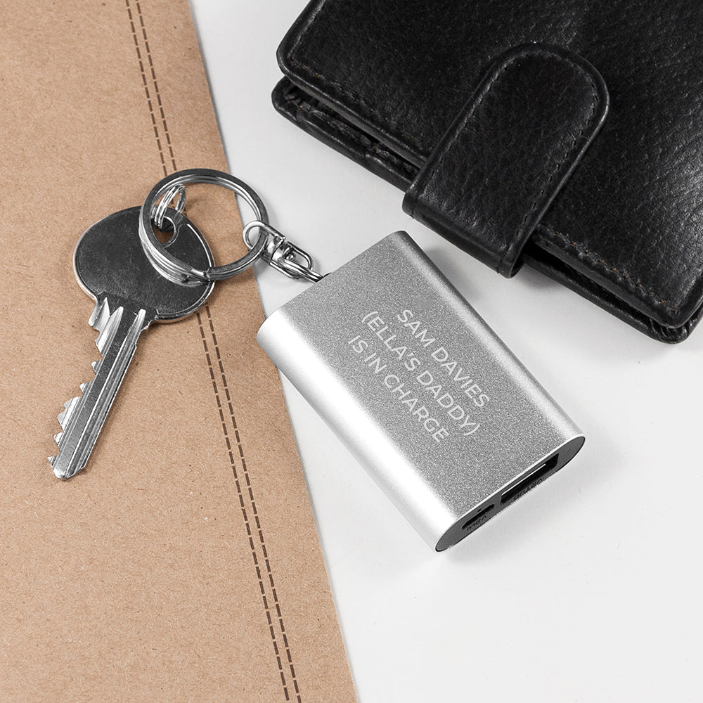 Personalized Men's Accessories - Personalized Miniature Powerbank Keyring 