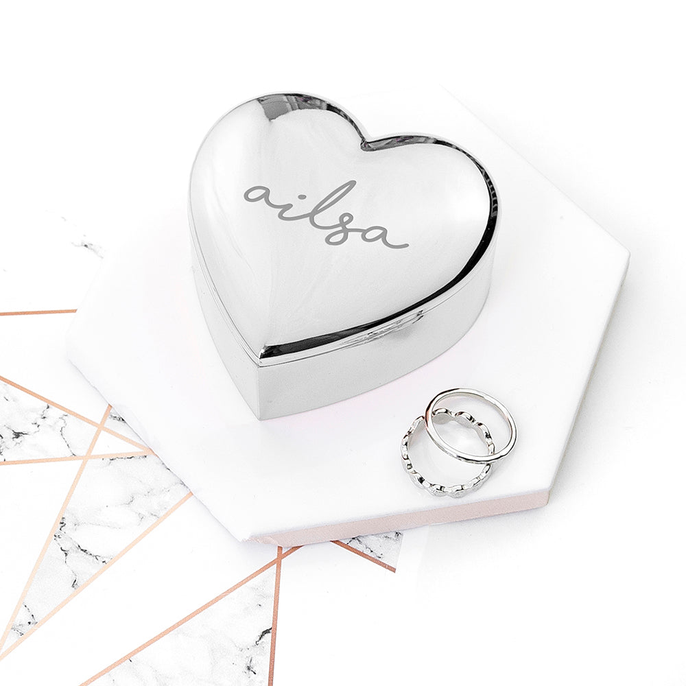 Personalized Trinket Boxes - Personalized Heart Trinket Box 