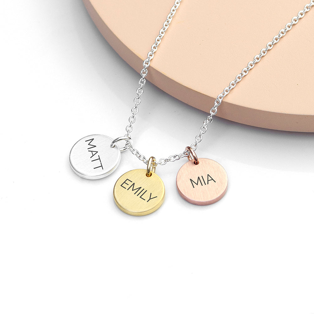 Personalized Necklaces - Personalized My Family 3-Disc Necklace 