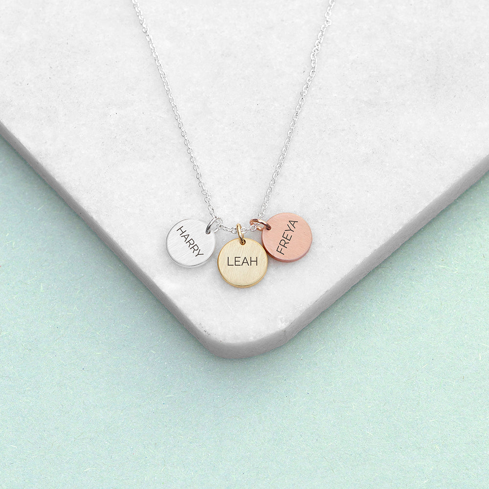 Personalized Necklaces - Personalized My Family 3-Disc Necklace 