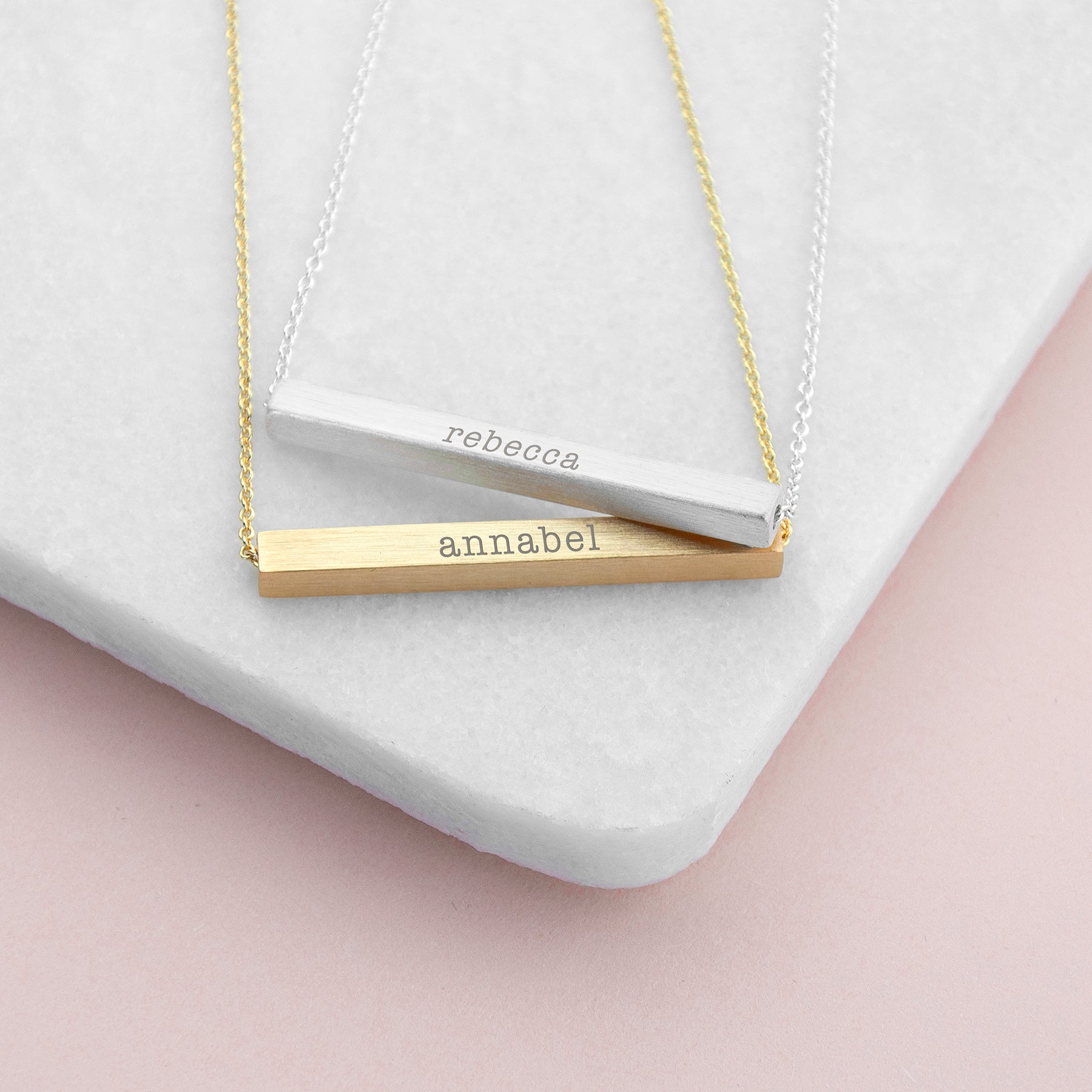 Personalized Necklaces - Personalized Horizontal Bar Necklace 