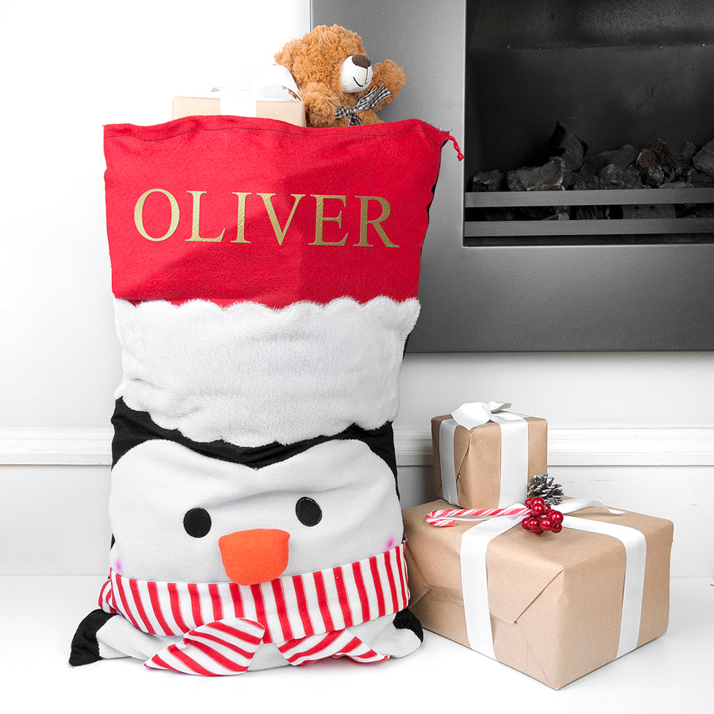 Personalised Penguin Santa Sack - Lovesakes