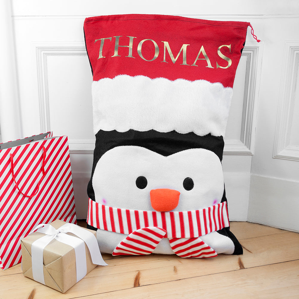 Personalised Penguin Santa Sack - Lovesakes