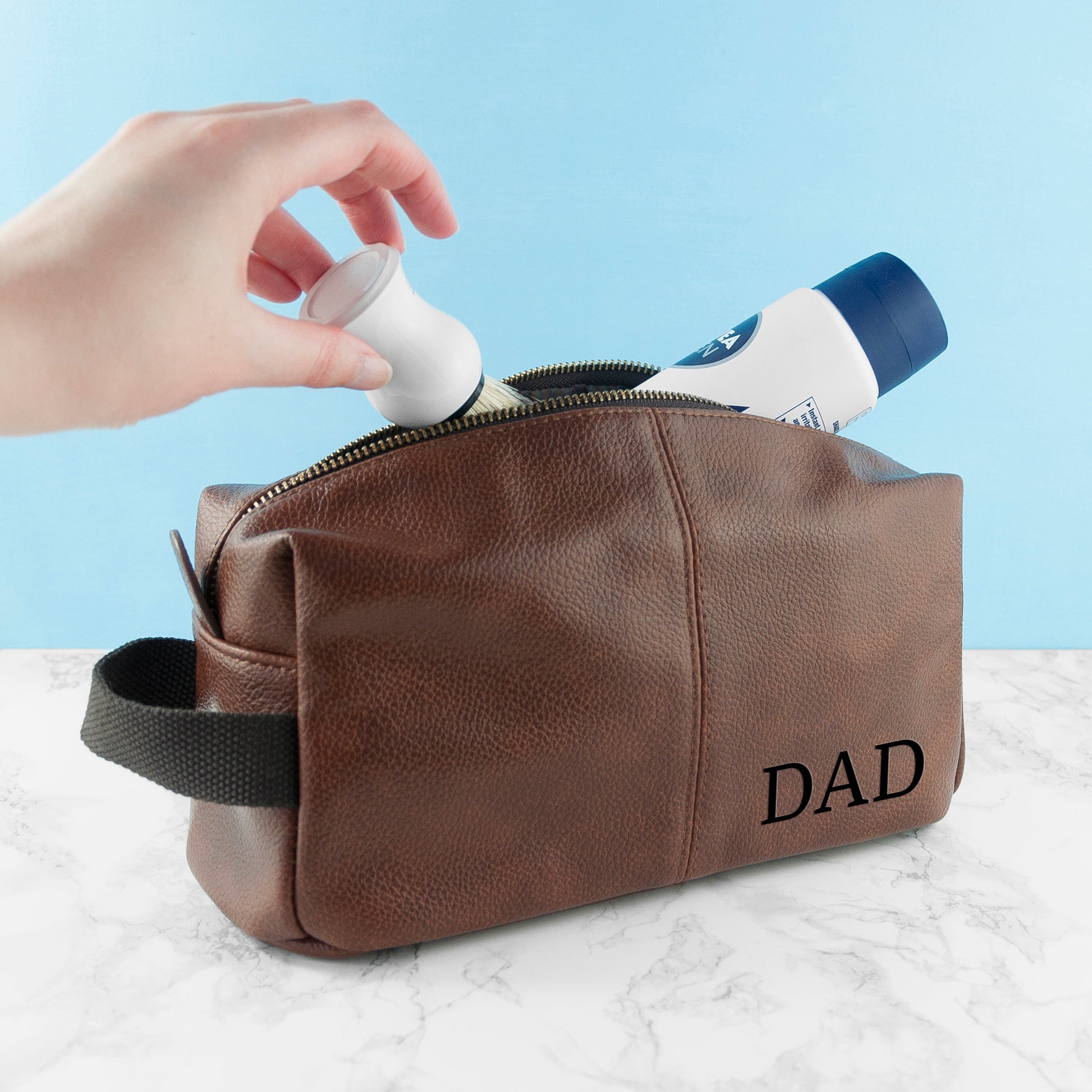 Personalized Men's Washbags - Personalized Dad's Vintage Style Wash Bag 