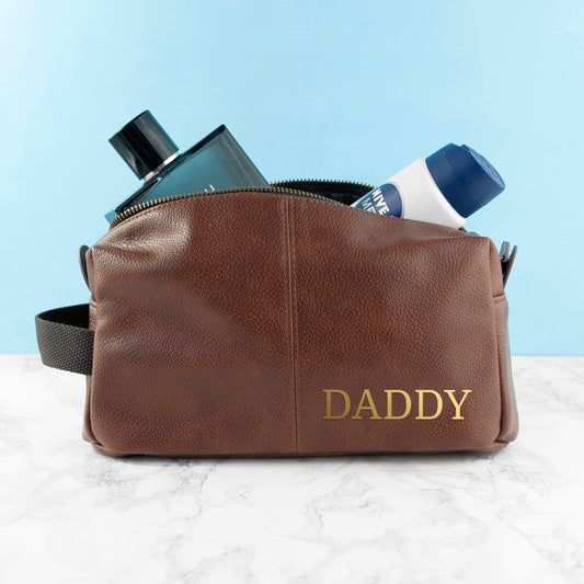 Personalized Dad's Vintage Style Wash Bag