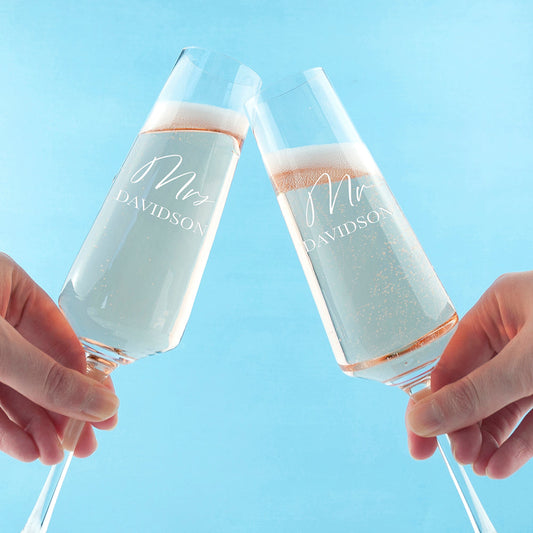 Personalized Couples' Champagne Flute Set