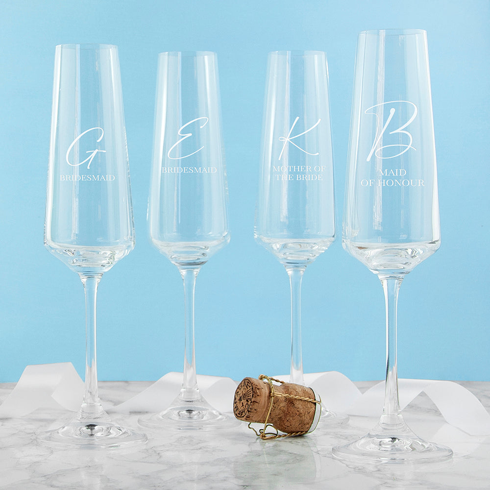 Personalised Wedding Party Champagne Flute - Lovesakes