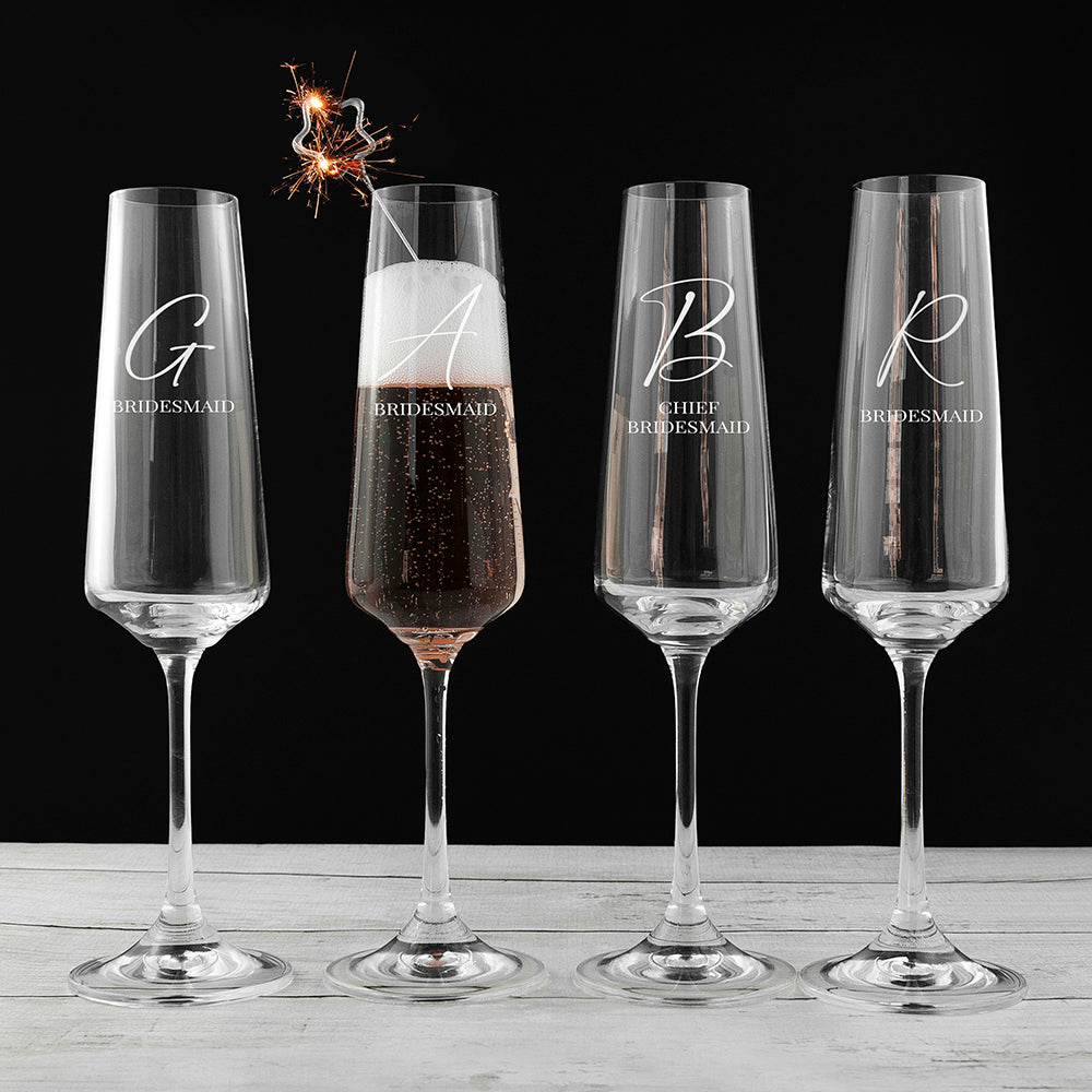 Personalised Wedding Party Champagne Flute - Lovesakes