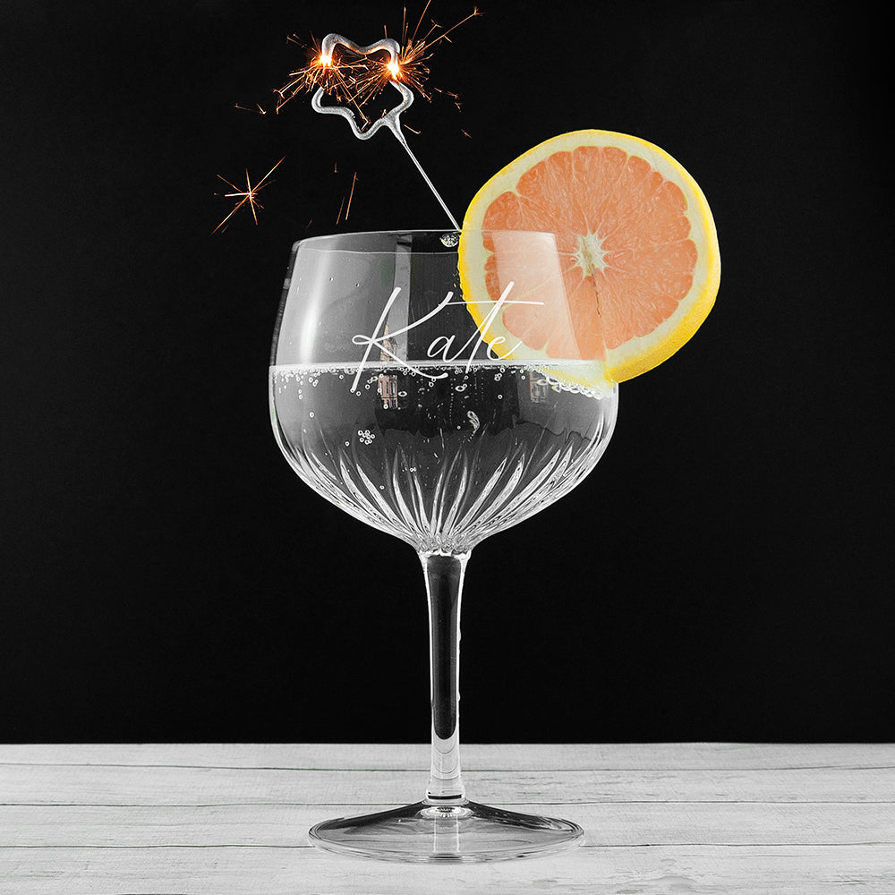 Personalized Barware - Personalized Crystal Gin Goblet 