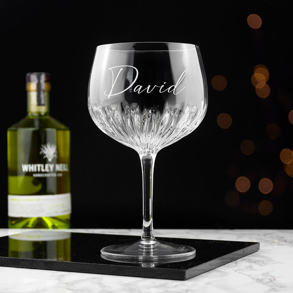 Personalized Barware - Personalized Crystal Gin Goblet 
