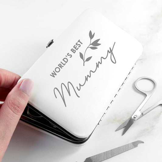 Personalized Best Mama Manicure Set - White