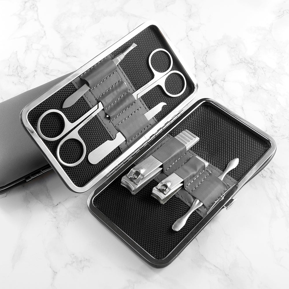 Personalized Grooming Set - Personalized Best Mama Manicure Set - Grey 