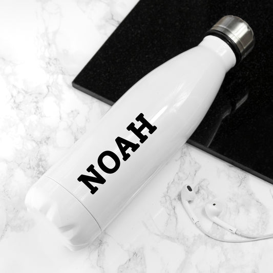 Personalized White Water Bottle