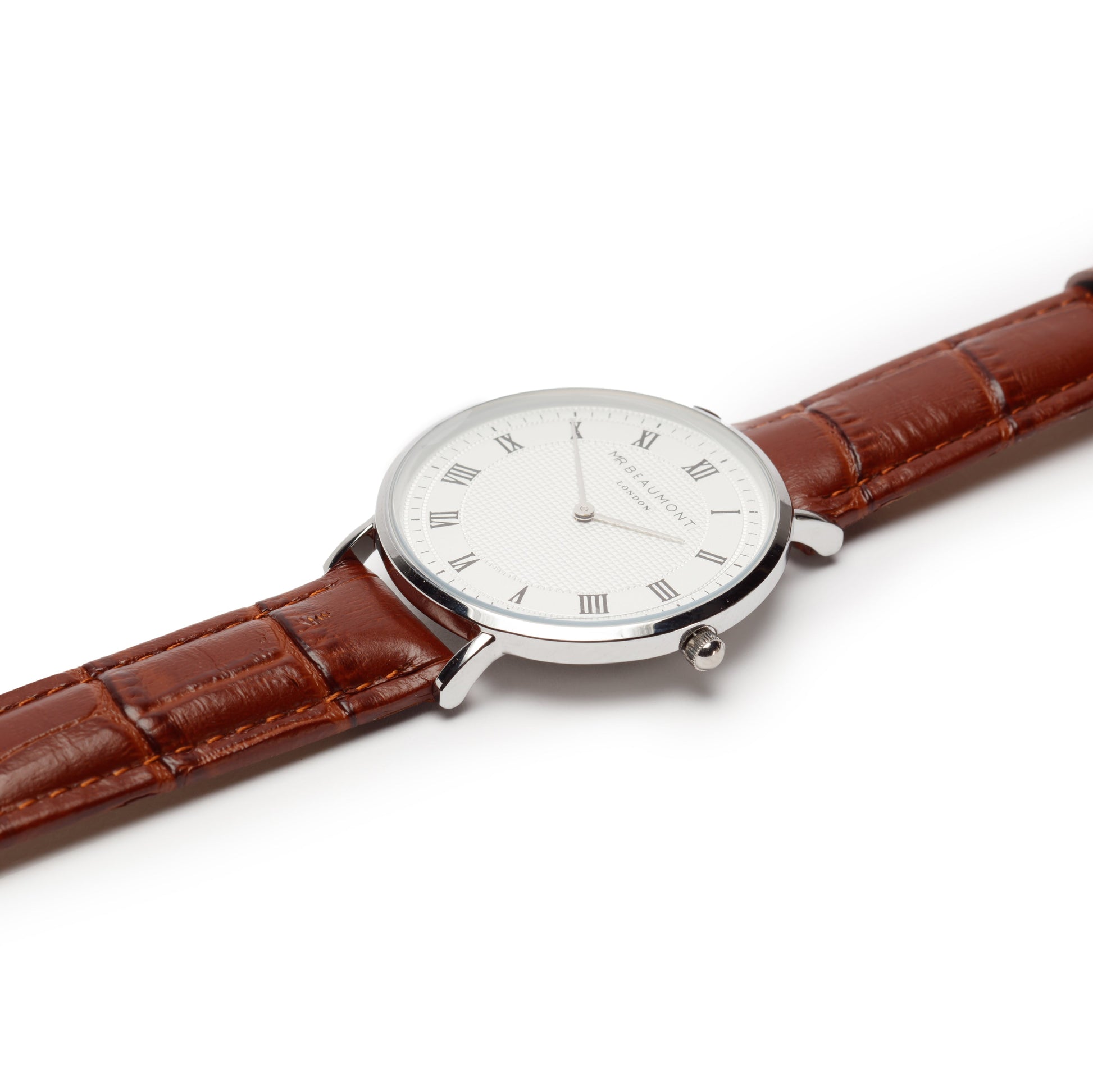 Personalized Men's Watches - Mr Beaumont Men's Personalized Watch in Vintage Brown 