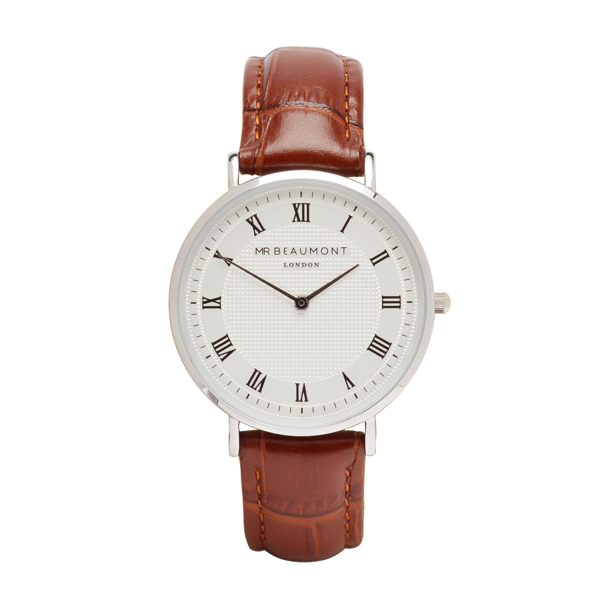 Personalized Men's Watches - Mr Beaumont Men's Personalized Watch in Vintage Brown 
