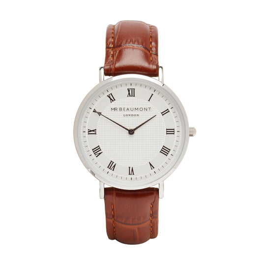 Mr Beaumont Men's Personalized Watch in Vintage Brown