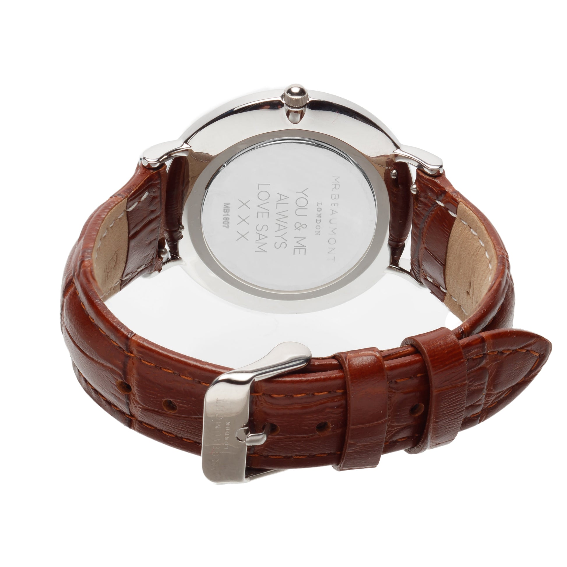 Personalized Men's Watches - Mr Beaumont Men's Personalized Watch in Vintage Brown 