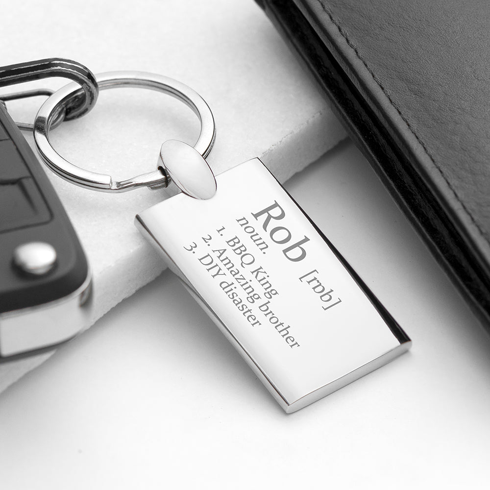 Personalized Keyrings - Personalized Definition Rectangle Keyring 