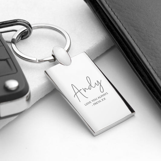Personalized Special Person Rectangle Keyring