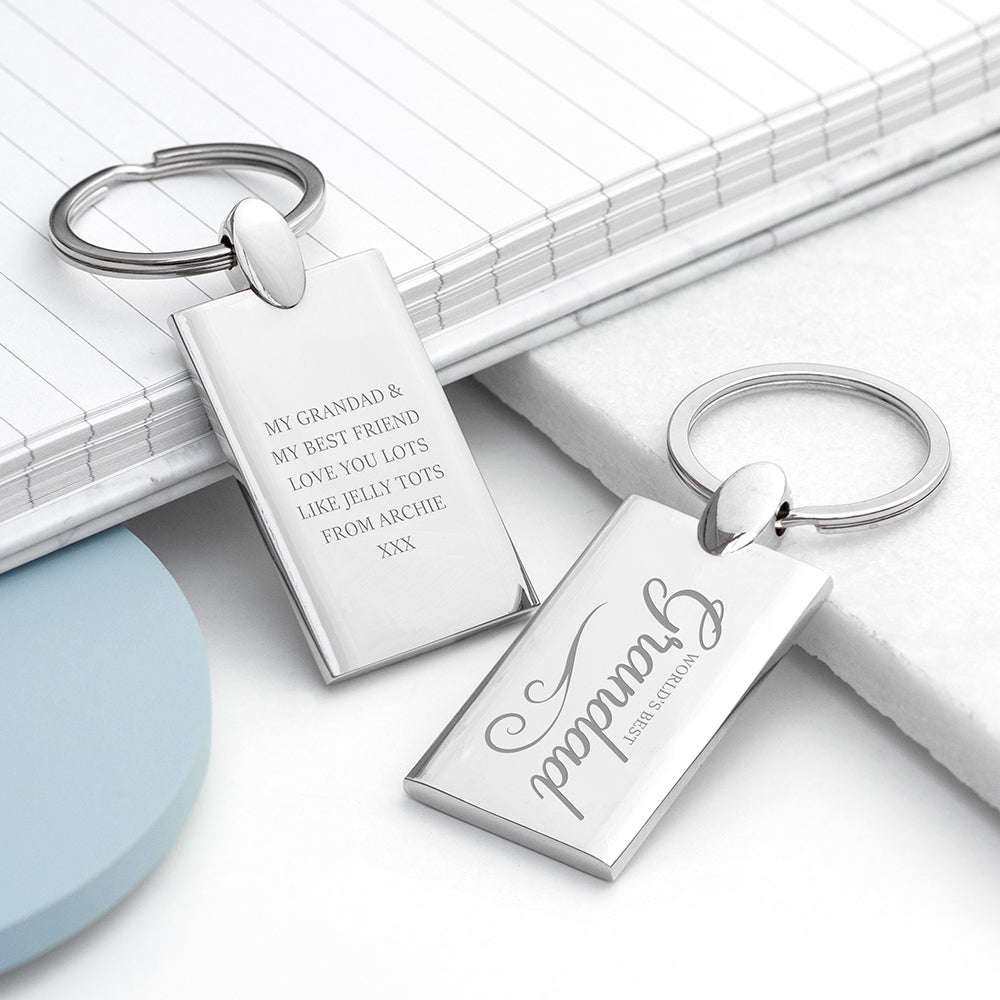 Personalized Keyrings - Personalized World's Best Grandparent Metal Keyring 