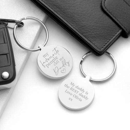Personalized 'My Favourite People Call Me Daddy' Keyring