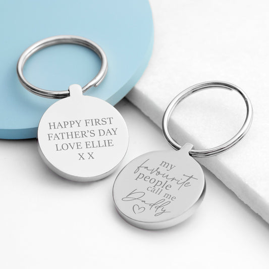 Personalized 'My Favourite People Call Me Daddy' Keyring