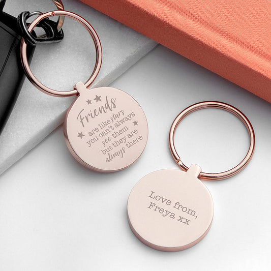 Personalized Friends Round Metal Keyring