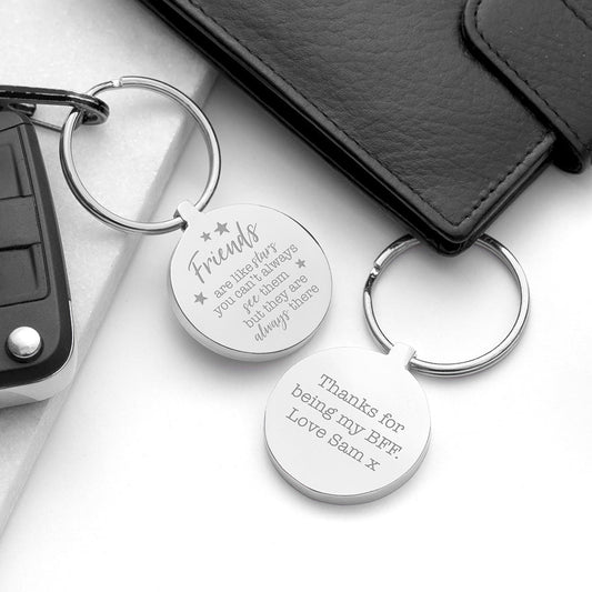 Personalized Friends Round Metal Keyring