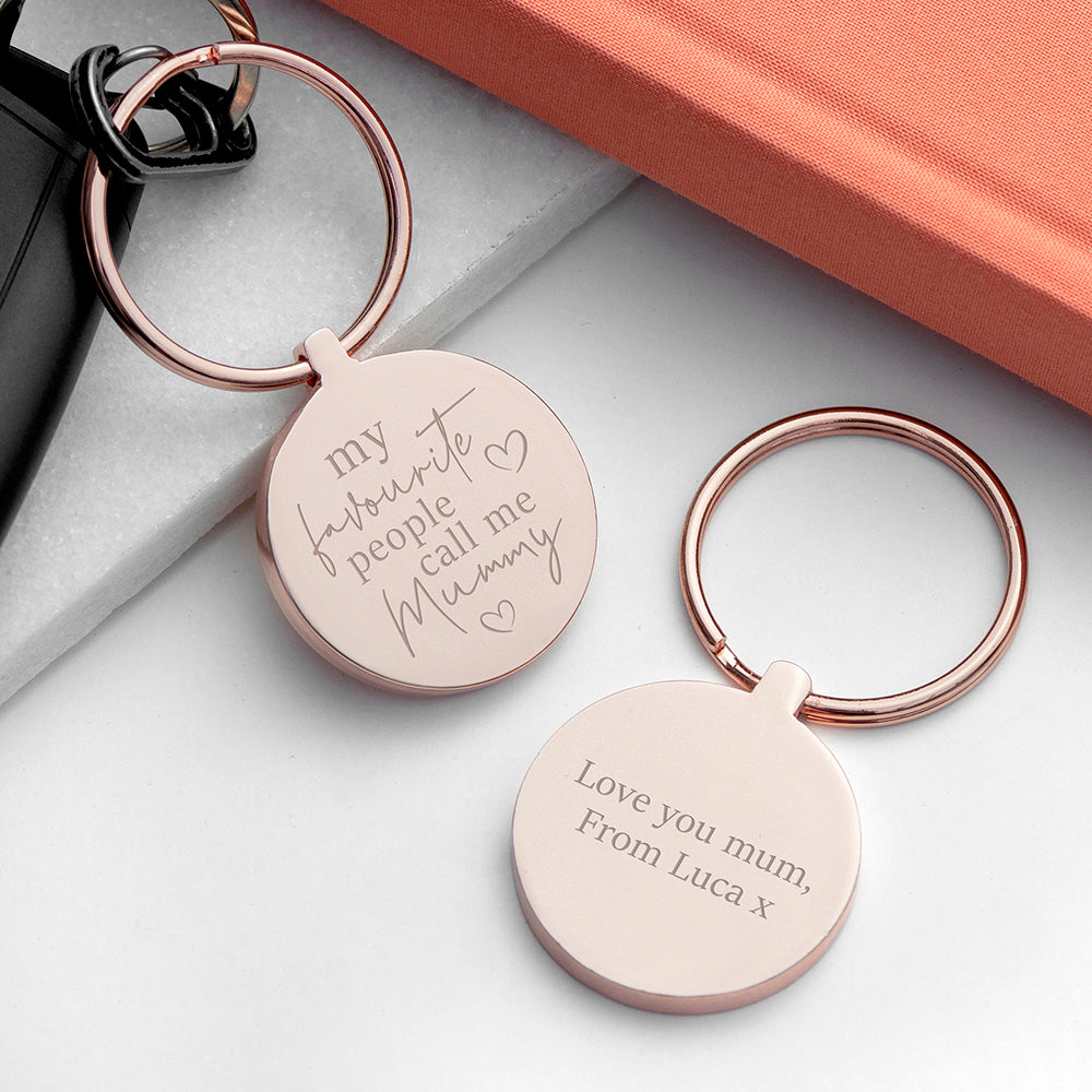 Personalized Keyrings - Personalized Engraved Family Members Metal Keyring 