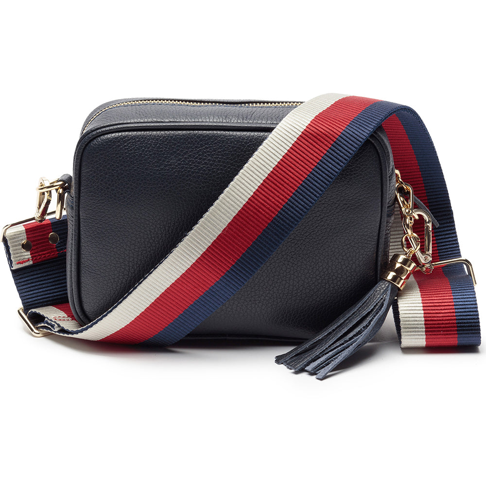 Personalized Cross Body Bags - Navy Personalized Cross Body Leather Bag 