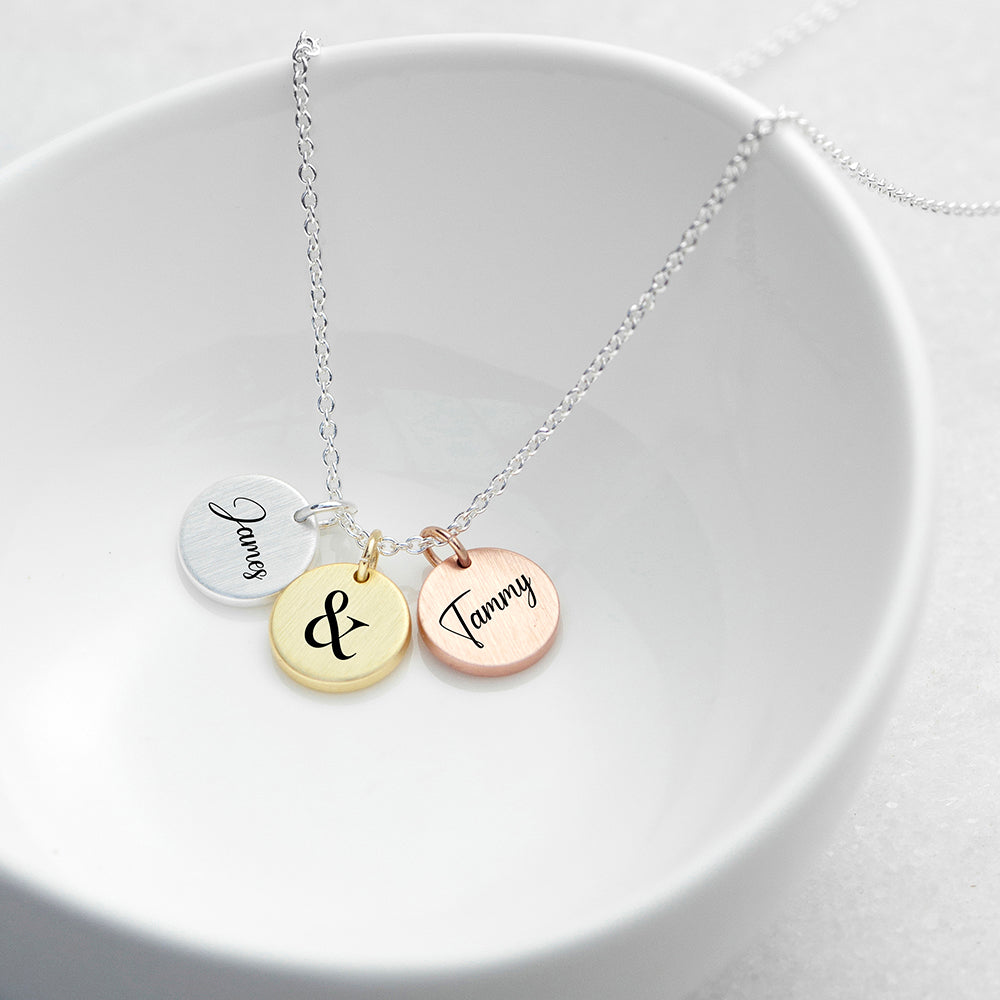 Personalized Necklaces - Personalized You & Me 3 Disc Necklace 