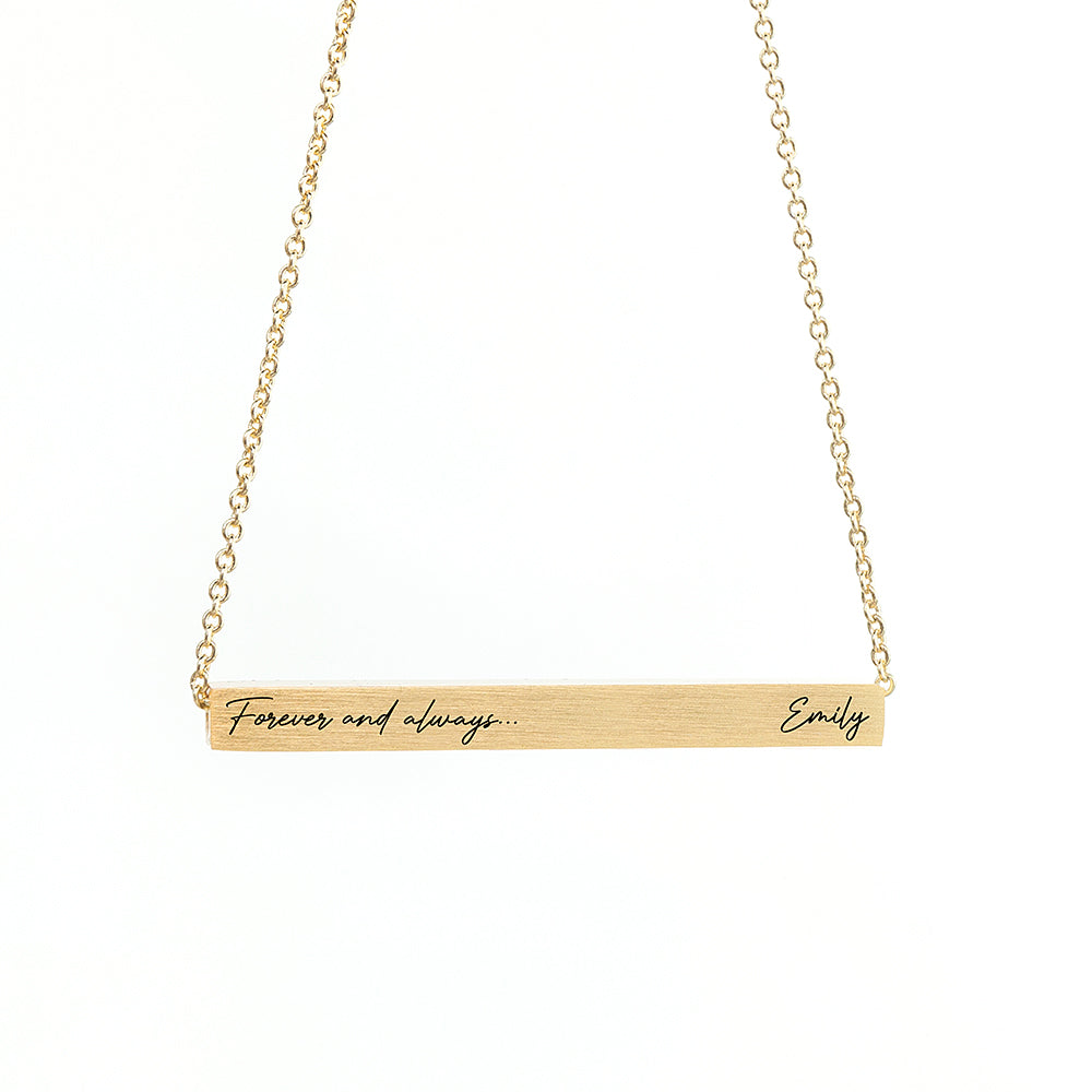 Personalized Forever and Always Horizontal Bar Necklace - GiftsofaKind