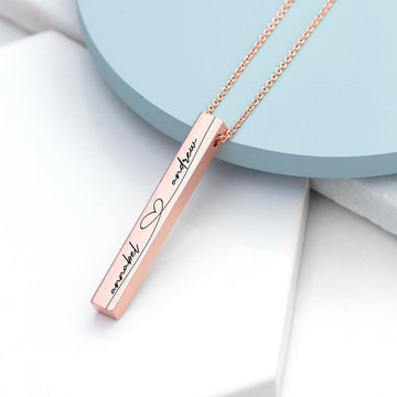 Personalized Forever and Always Vertical Bar Necklace - Lovesakes