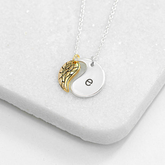 Personalized Contemporary Angel Wing Necklace